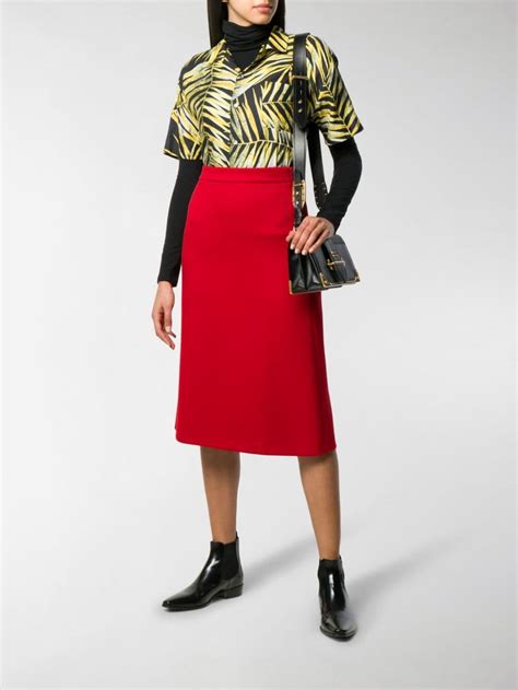 prada red skirt|prada nylon a line skirt.